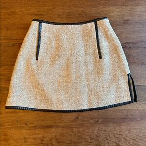 Christopher esber size 8 black leather grey tan brown skirt size small